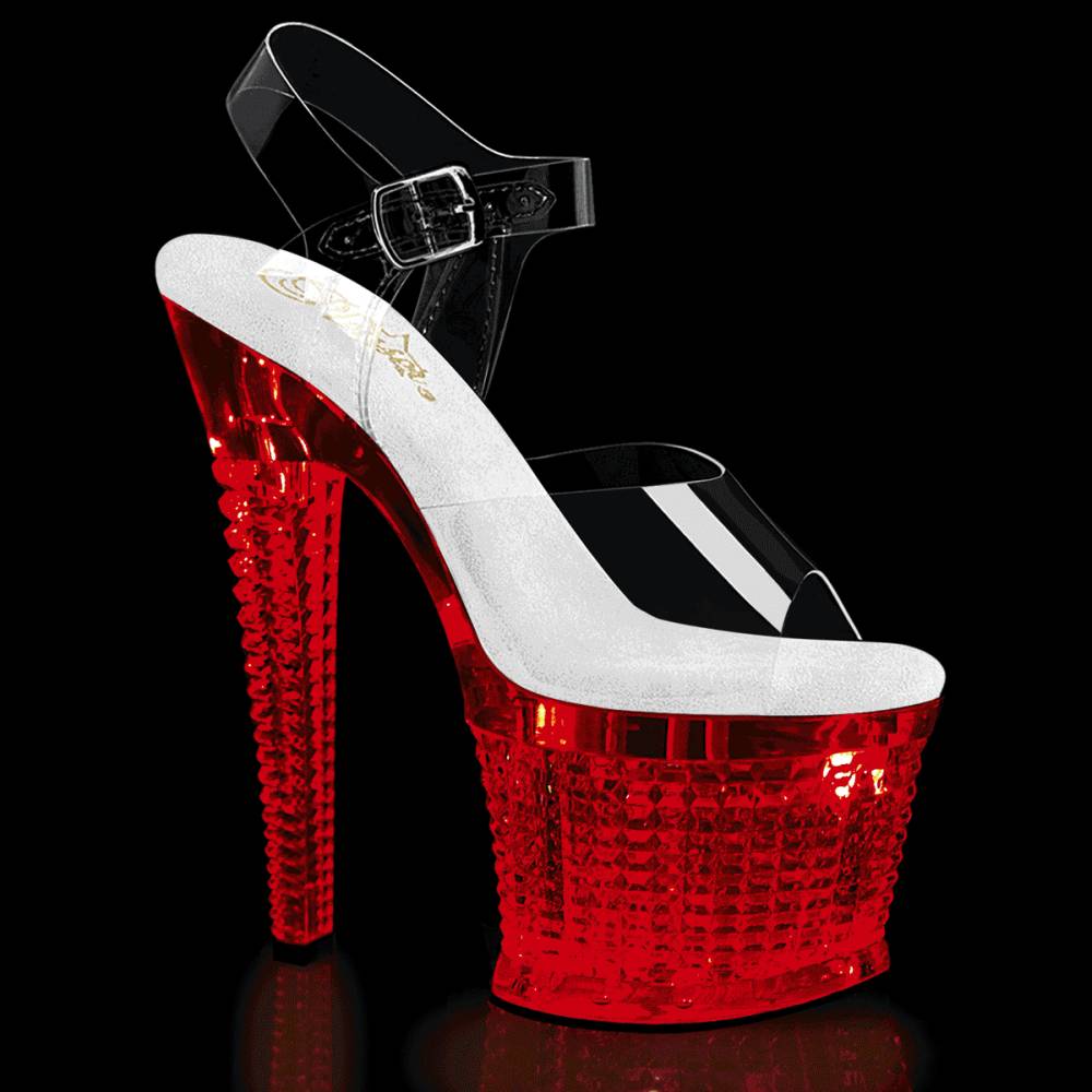 Pleaser - FLASHDANCE-708SPEC Ankle strap sandal, Pole dance shoes - Transparent/Multicolours
